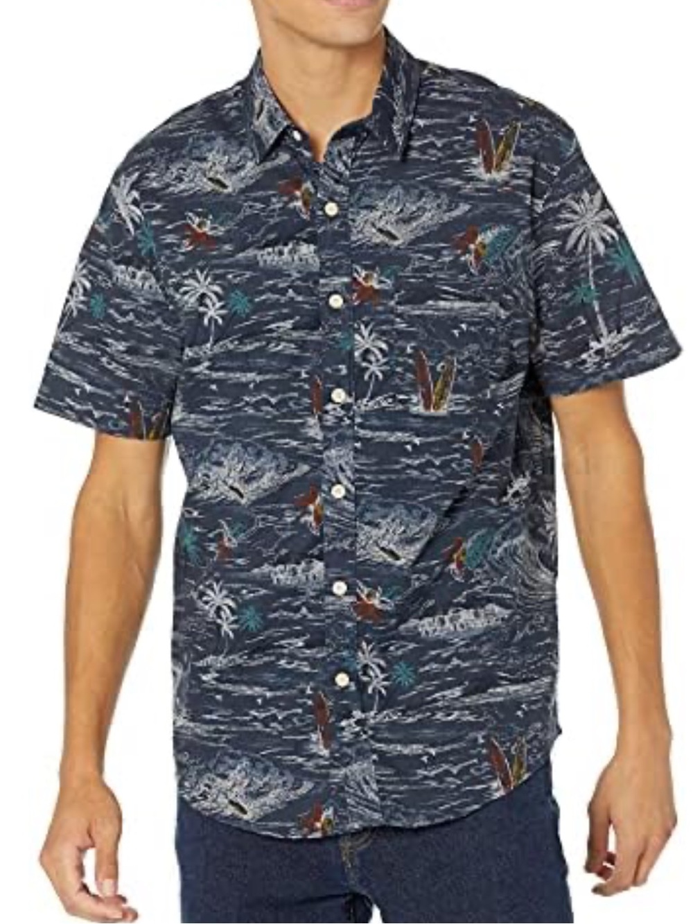 Lucky Brand Men's Short Sleeve Button Up One Pocket San Gabriel Shirt